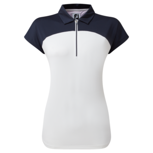 FootJoy Cap Sleeve Colour Block Ladies Golf Polo Shirt
