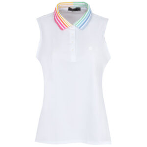 G/FORE Ladies Pleated Collar Sleeveless Polo Shirt