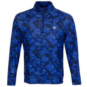 G/FORE Icon Camo Luxe Zip Neck Sweater