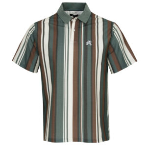 Malbon Vertical Stripe Jersey Polo Shirt